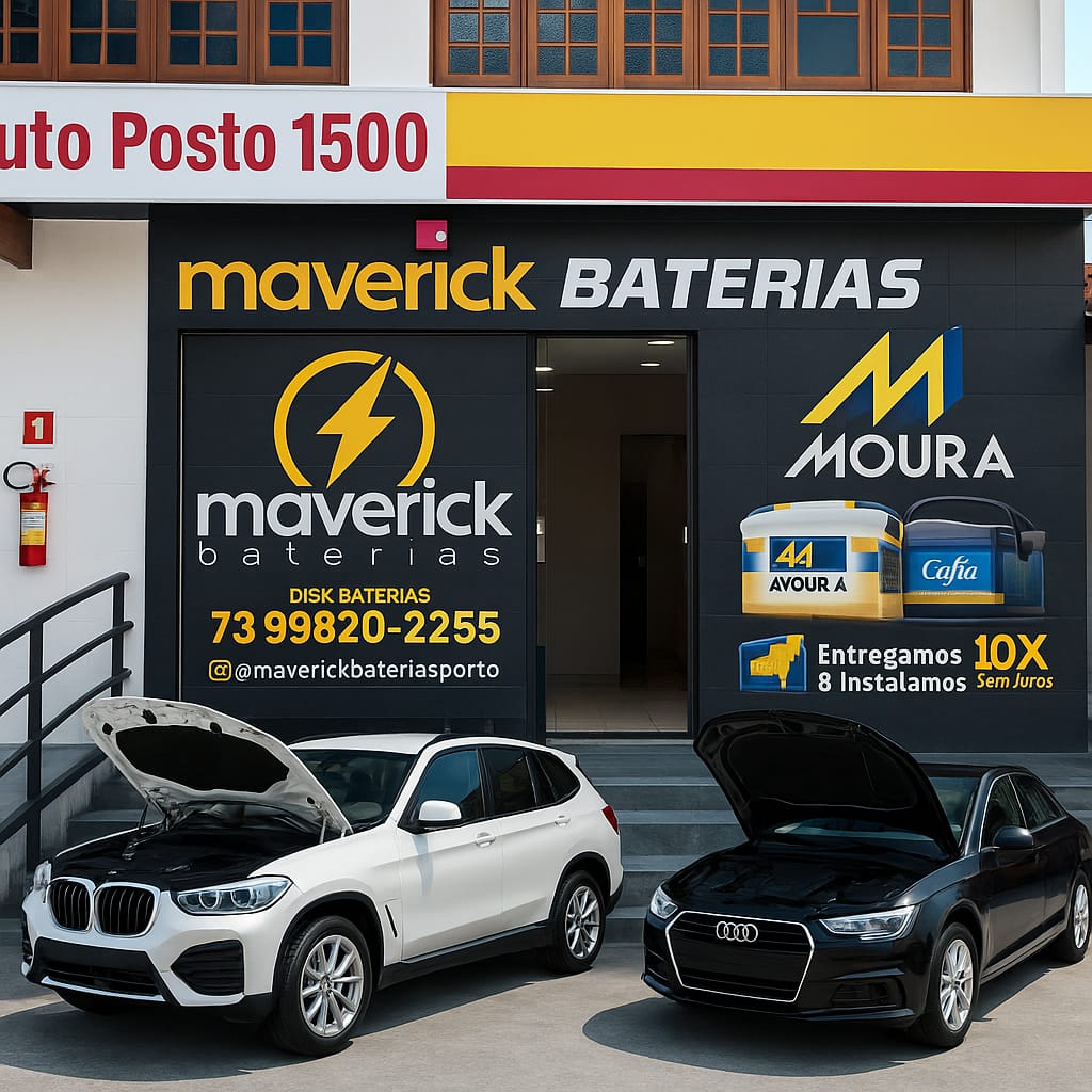 Maverick Baterias Automotivas. Dentro do posto 1500